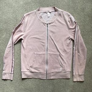 Victoria’s Secret Light Pink Velour Full Zip Track Jacket Size S